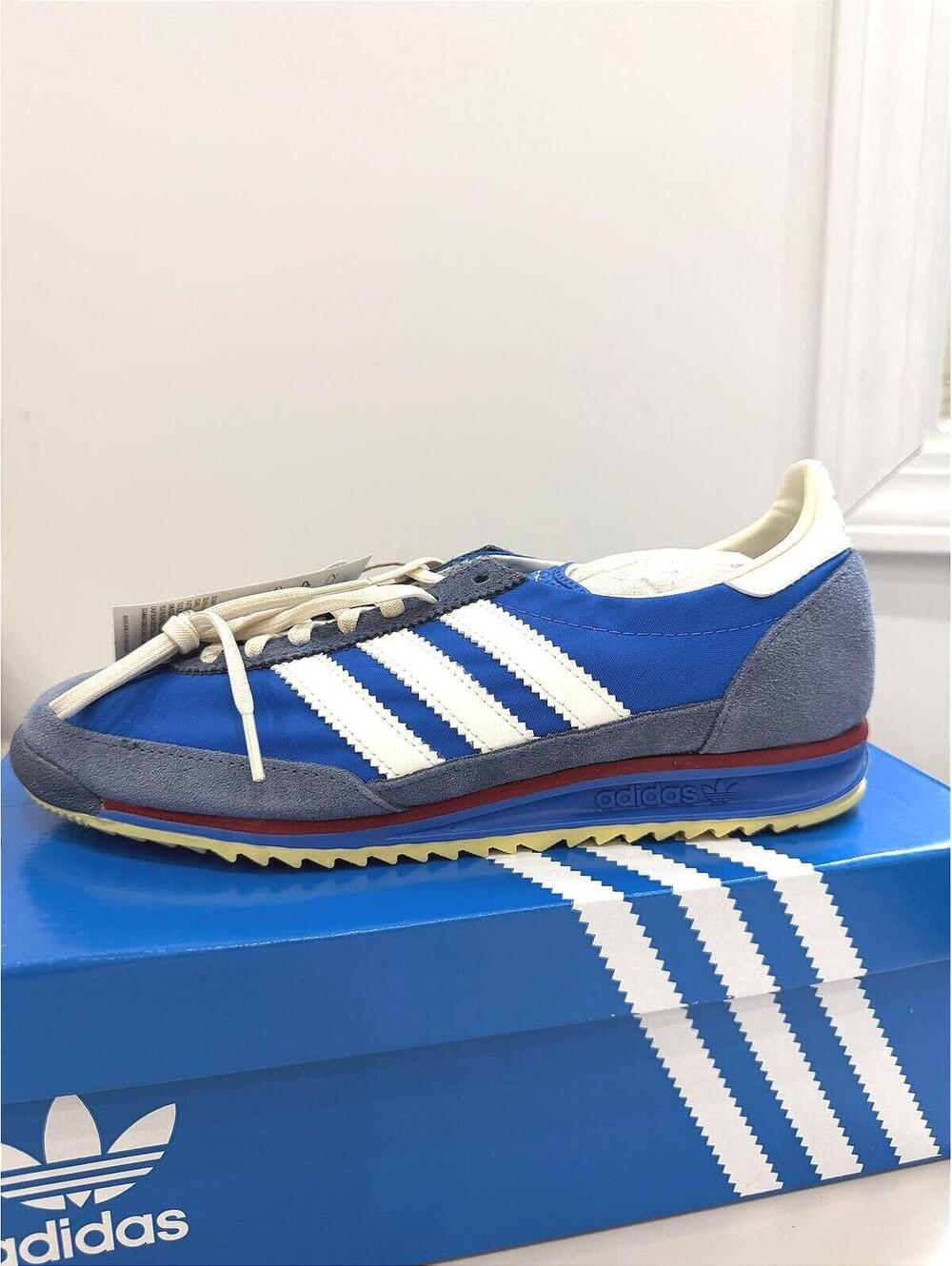 adidas Blue White Gray Retro Runner Sneakers
